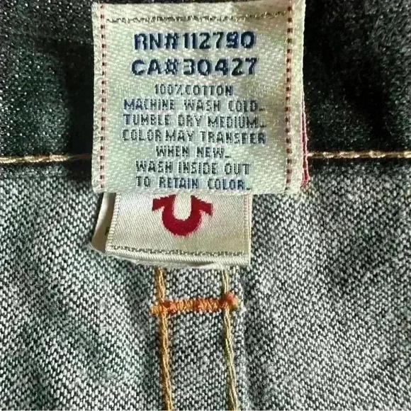 True Religion Rare‎ Embroidered Hindu God Billy Vintage Wide Leg Jeans 36x28 - Picture 11 of 12